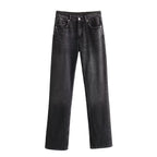 Autumn And Winter Jeans High Waist Straight Pants Women's Wide-leg Pants