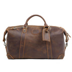 Men's Retro Large Capacity First Layer Leather Travel Bag Handheld Fitness