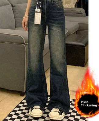 Women's Retro Blue Skinny Jeans Plus Size