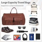 Large Capacity Men's Leather Suit Storage Bag