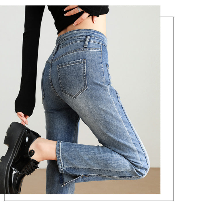 High Waist Slimming And Fashionable Design Popular Ankle-length Cigarette Pants